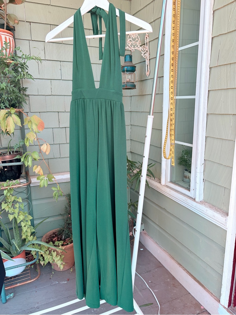 Urban Outfitters green halter wide leg jumpsuit